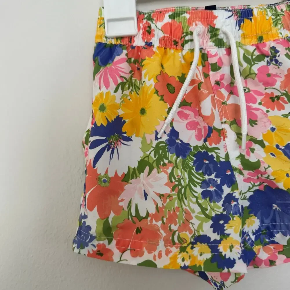 Janie and Jack Garden Getaway Recycled Floral Swim Trunk